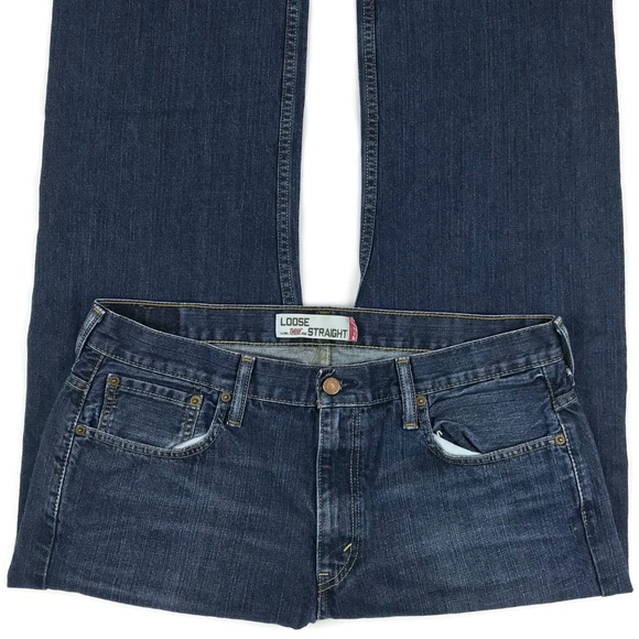 Levi's 569 Loose Straight Fit Denim Jeans Sz 36x31 - Picture 2 of 8